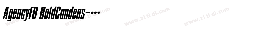 AgencyFB BoldCondens字体转换
